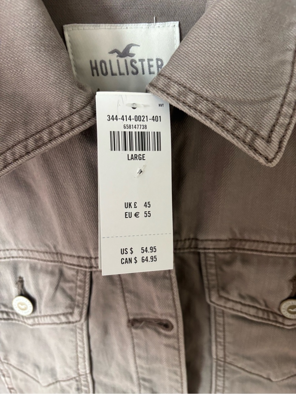 Hollister Taupe Denim Jacket - Picture 3 of 4